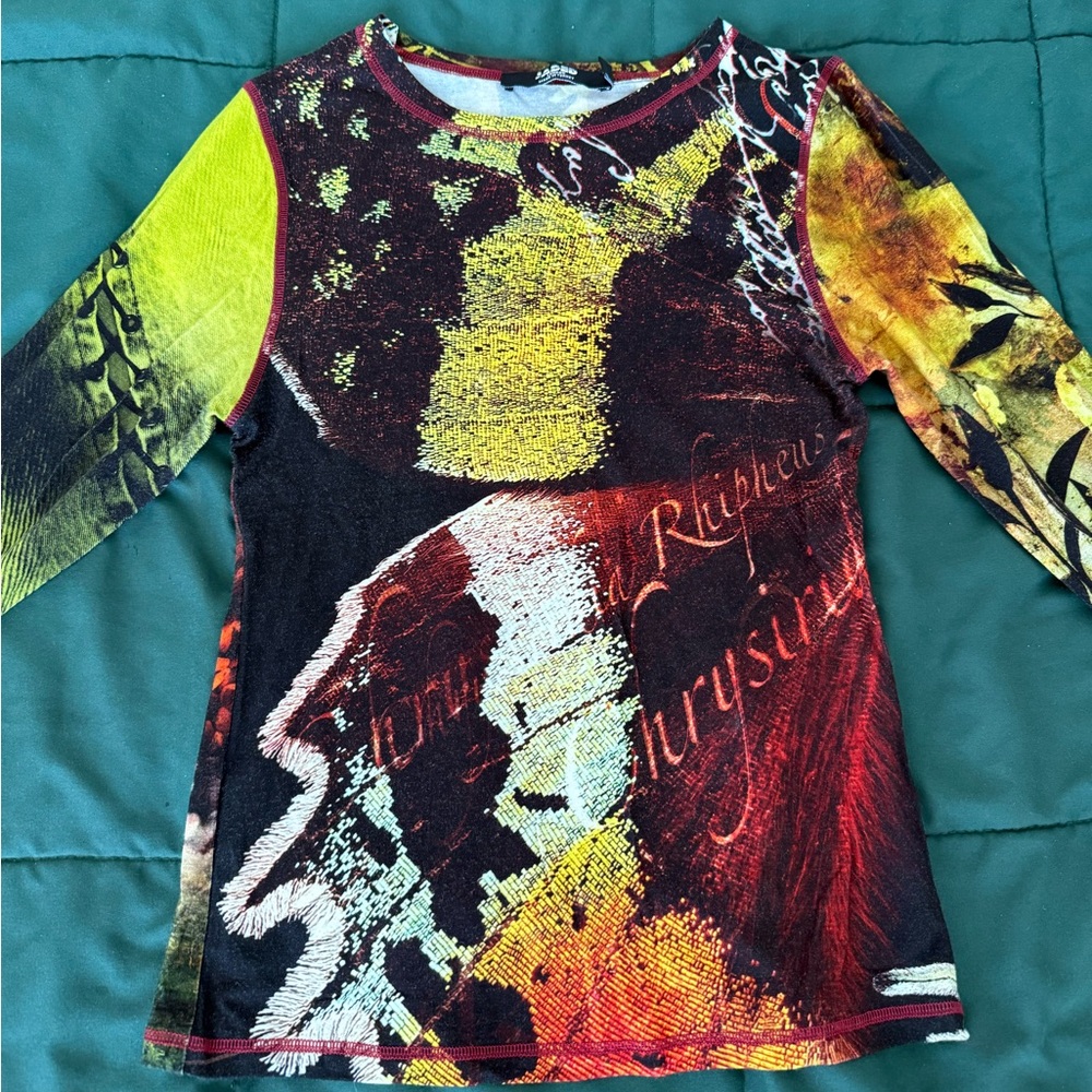 Jaded London Multicolor Graphic Long Sleeve Tee